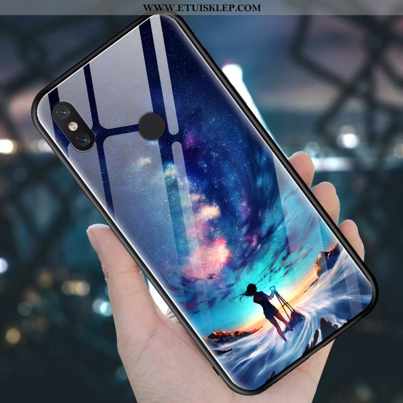 Etui Xiaomi Mi 8 Kreatywne Czerwony Nubuku Lustro Ochraniacz Szkło Hartowane Futerał Tanie