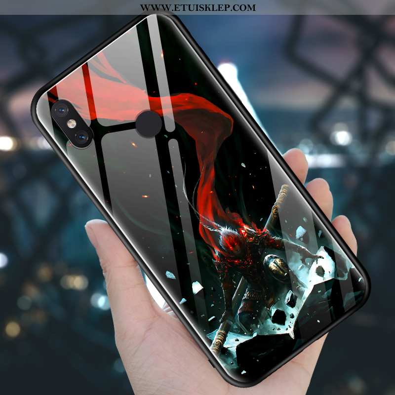 Etui Xiaomi Mi 8 Kreatywne Czerwony Nubuku Lustro Ochraniacz Szkło Hartowane Futerał Tanie