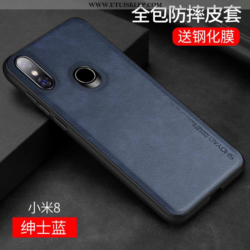 Etui Xiaomi Mi 8 Trendy Anti-fall Wzór Czarny Przezroczysty Skórzane All Inclusive Sklep