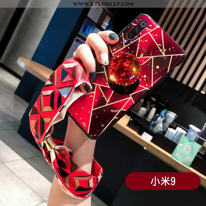 Etui Xiaomi Mi 9 Kreatywne Kolor Kształt Diamentu Purpurowy W Kratę Złoto Kup