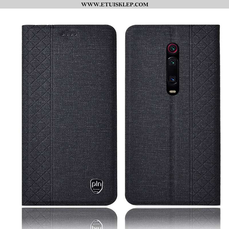 Etui Xiaomi Mi 9t Pro Skórzane Futerał Bawełna I Len Obudowa Telefon Komórkowy Mały Czarny Dyskont