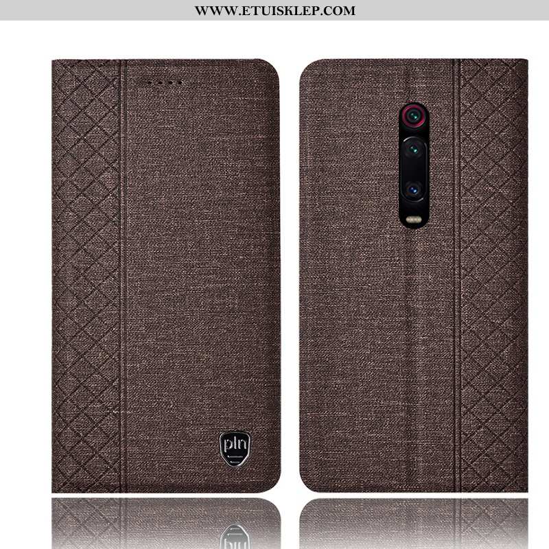 Etui Xiaomi Mi 9t Pro Skórzane Futerał Bawełna I Len Obudowa Telefon Komórkowy Mały Czarny Dyskont