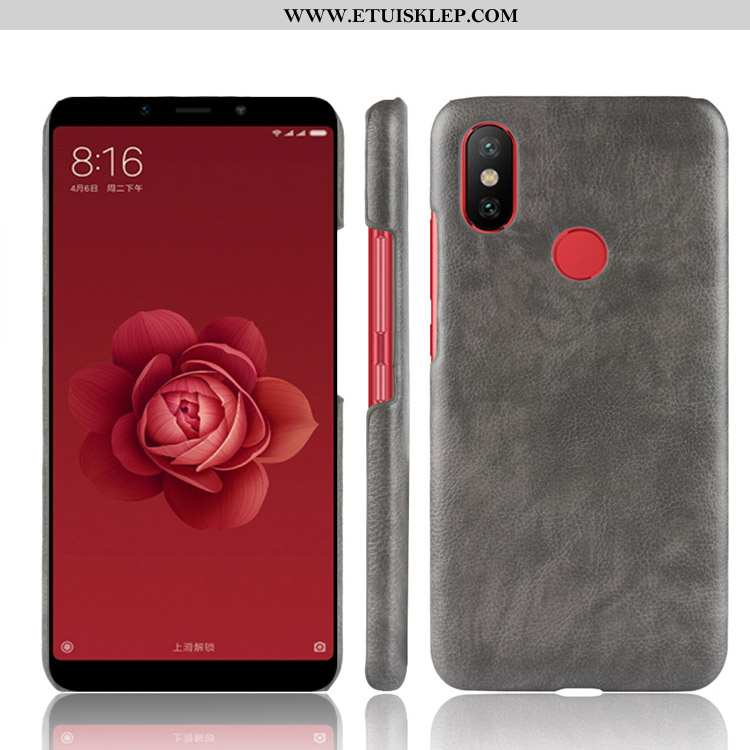 Etui Xiaomi Mi A2 Skórzane Trudno Futerał Mały Czerwony Anti-fall Litchi Oferta