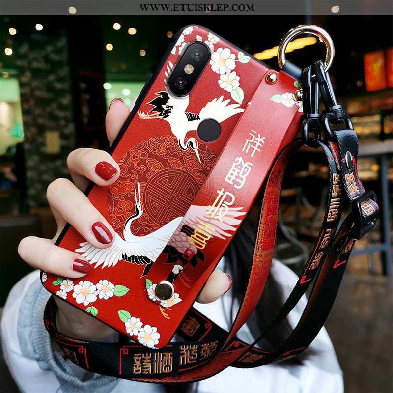 Etui Xiaomi Mi Max 3 Trendy Wiszące Ozdoby Czerwony Netto Telefon Komórkowy Silikonowe Chiński Styl 