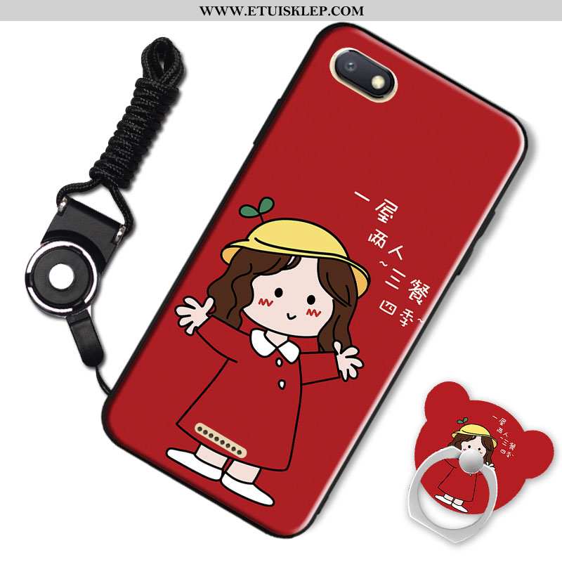 Etui Xiaomi Redmi 6a Kreskówka Nubuku Anti-fall Osobowość Ring Niebieski Czerwony Kup