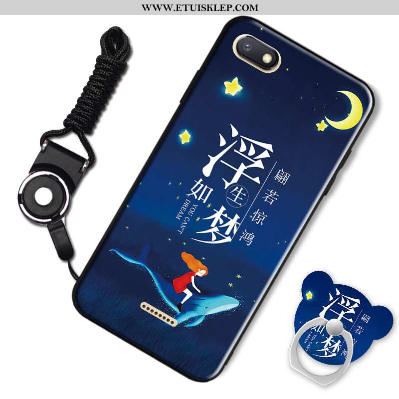 Etui Xiaomi Redmi 6a Kreskówka Nubuku Anti-fall Osobowość Ring Niebieski Czerwony Kup