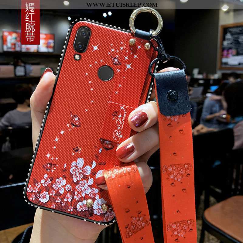 Etui Xiaomi Redmi 7 Wiszące Ozdoby Mały Ochraniacz Miękki Telefon Komórkowy Czerwony Niebieski Dysko