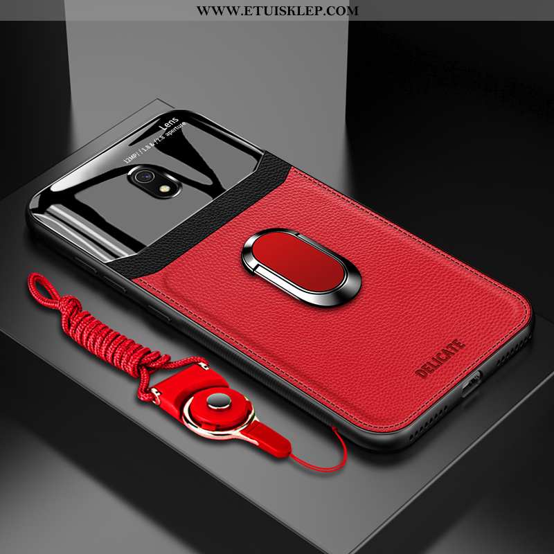 Etui Xiaomi Redmi 8a Skórzane Miękki Na Pokładzie Ring Kreatywne Czerwony Netto Mały Sprzedam