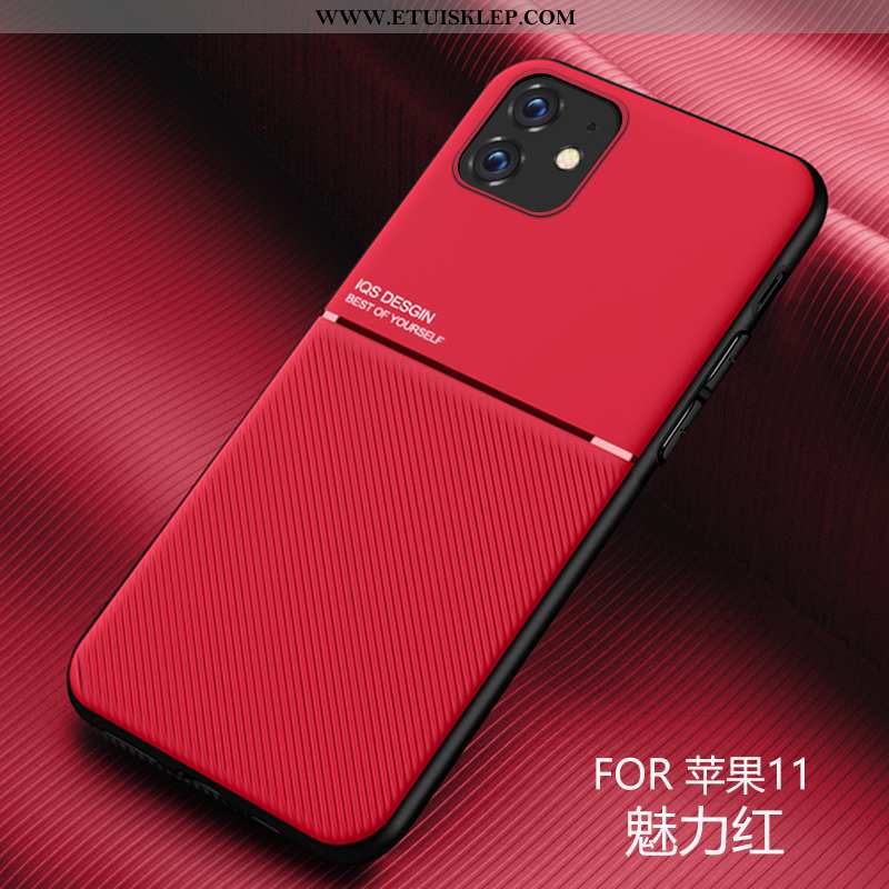 Etui iPhone 11 Nubuku Czerwony Skórzane Telefon Komórkowy Anti-fall Trendy Kup