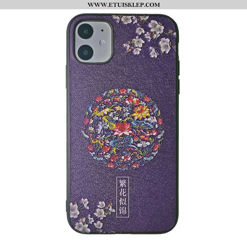 Etui iPhone 11 Trendy Purpurowy Jedwab Telefon Komórkowy Wiatr Trudno Kwiaty Sklep