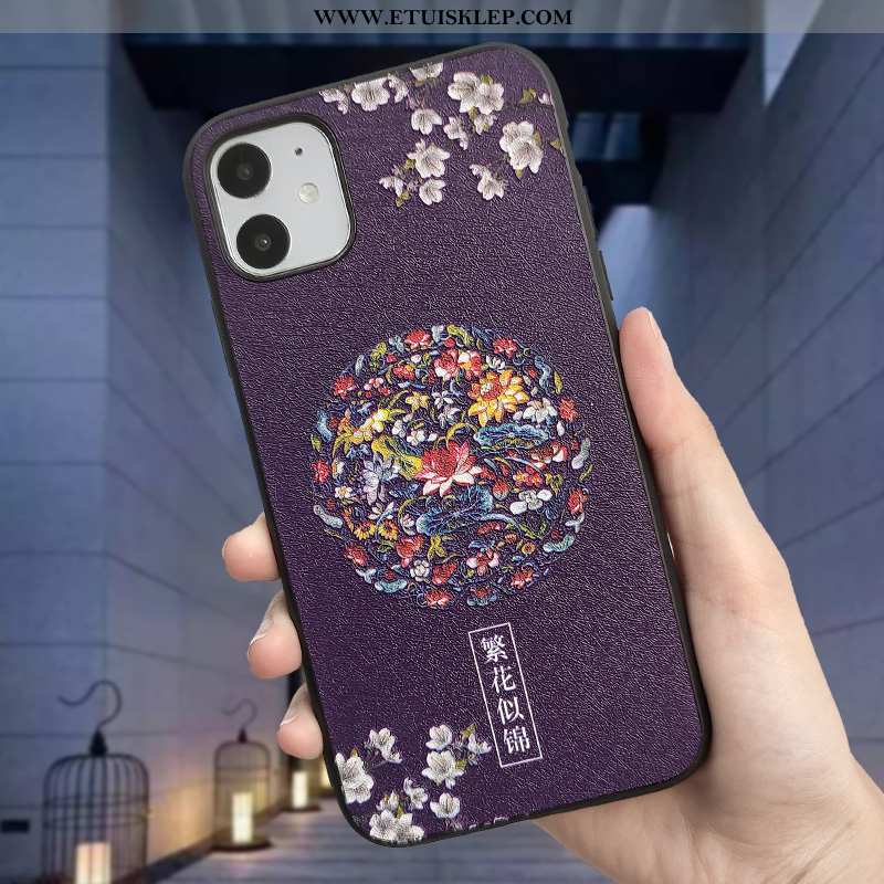 Etui iPhone 11 Trendy Purpurowy Jedwab Telefon Komórkowy Wiatr Trudno Kwiaty Sklep