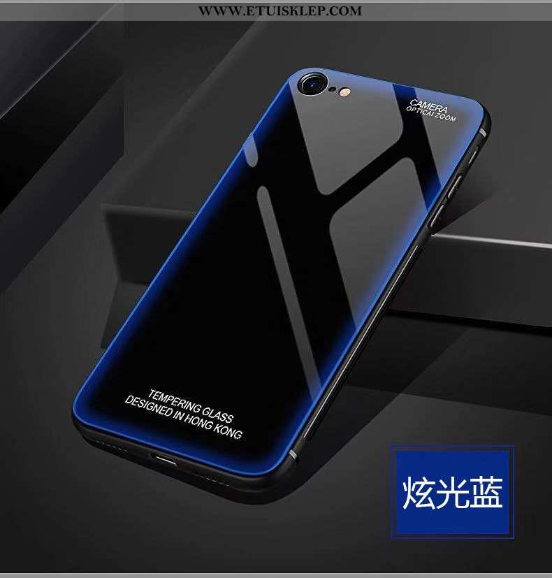 Etui iPhone 7 Szkło Pu Niebieski Ochraniacz Cienkie Glare Trudno Kupię