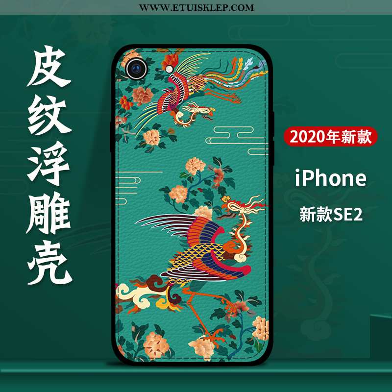 Etui iPhone Se (nouveau) Silikonowe Anti-fall Relief Wysoki Koniec Telefon Komórkowy Chiński Styl Kr