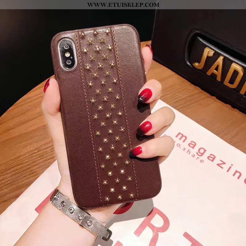 Etui iPhone X Moda Jednolity Kolor Nity Czerwony Futerał Trendy Online