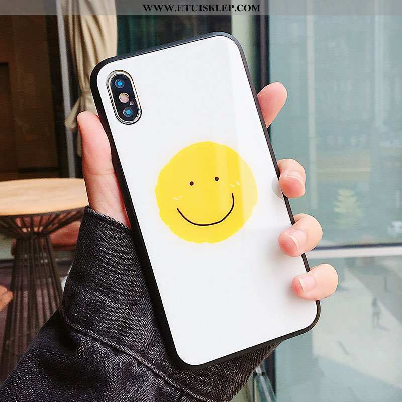 Etui iPhone X Szkło Ochraniacz Żółty Futerał Smile Lustro Kup