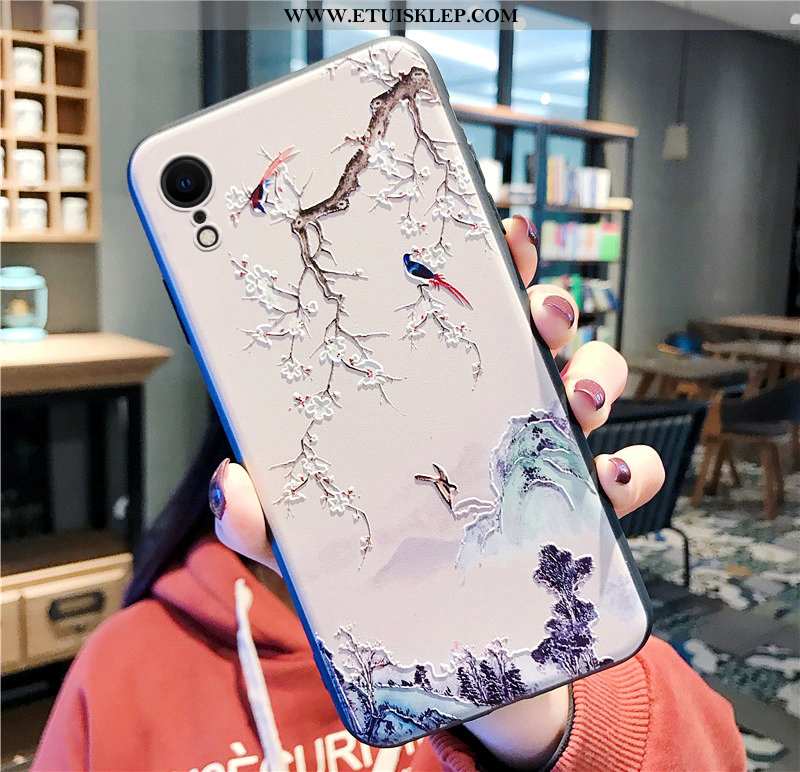 Etui iPhone Xr Relief Sztuka Chiński Styl Zakochani Futerał Anti-fall Miękki Kup