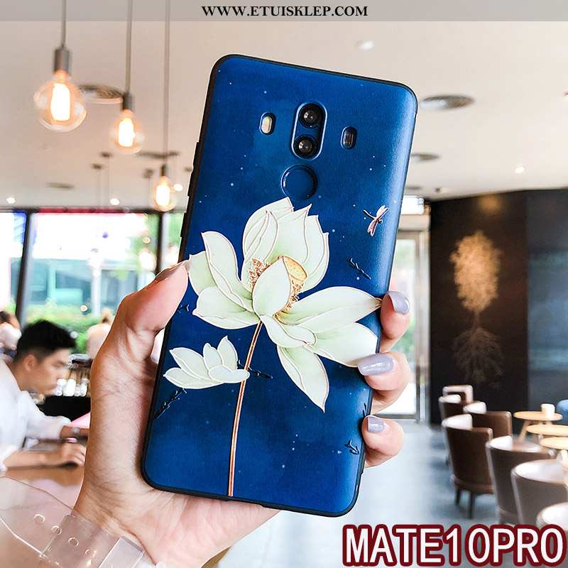 Futerał Huawei Mate 10 Pro Relief Wiszące Ozdoby Biały Kwiatowa Telefon Komórkowy Anti-fall Tani