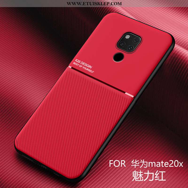 Futerał Huawei Mate 20 X Trendy Telefon Komórkowy Skóra Osobowość Czerwony Miękki Anti-fall Kup