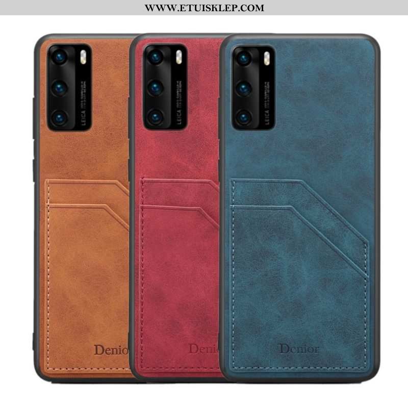 Futerał Huawei P40 Cienkie Trendy Niebieski All Inclusive Etui Karta Tanie