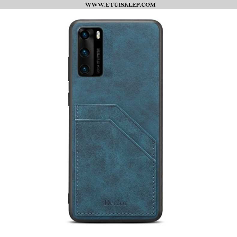 Futerał Huawei P40 Cienkie Trendy Niebieski All Inclusive Etui Karta Tanie