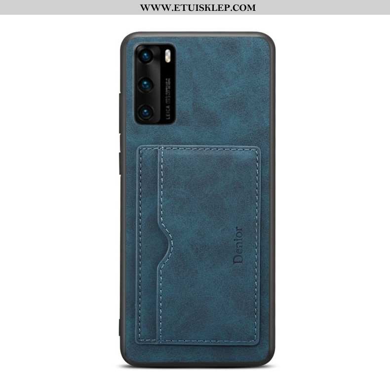 Futerał Huawei P40 Cienkie Trendy Niebieski All Inclusive Etui Karta Tanie