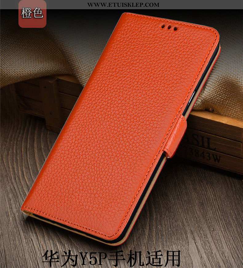 Futerał Huawei Y5p Prawdziwa Skóra Czerwony Anti-fall Telefon Komórkowy All Inclusive Etui Kup