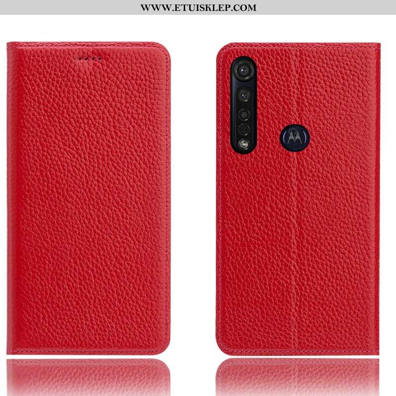 Futerał Moto G8 Plus Skórzane Etui Niebieski Anti-fall All Inclusive Litchi Telefon Komórkowy Tani