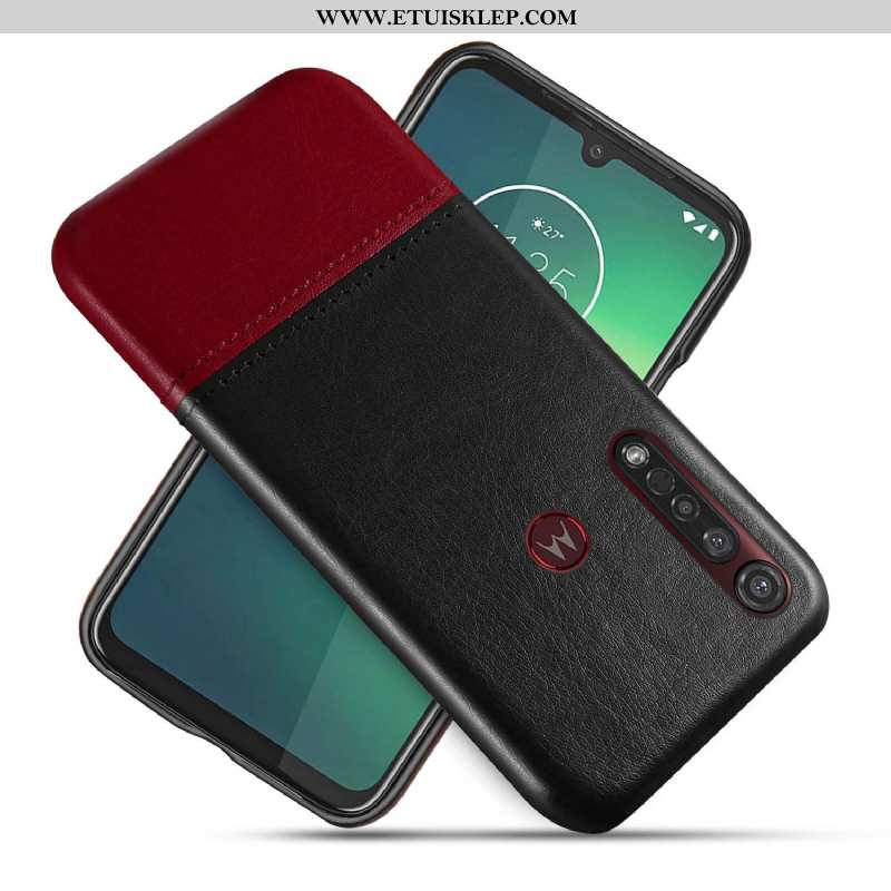 Futerał Moto G8 Plus Skórzane Etui Telefon Komórkowy Biznes Bicolored Niebieski Ochraniacz Kupię