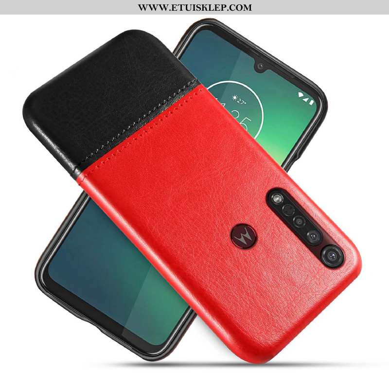 Futerał Moto G8 Plus Skórzane Etui Telefon Komórkowy Biznes Bicolored Niebieski Ochraniacz Kupię