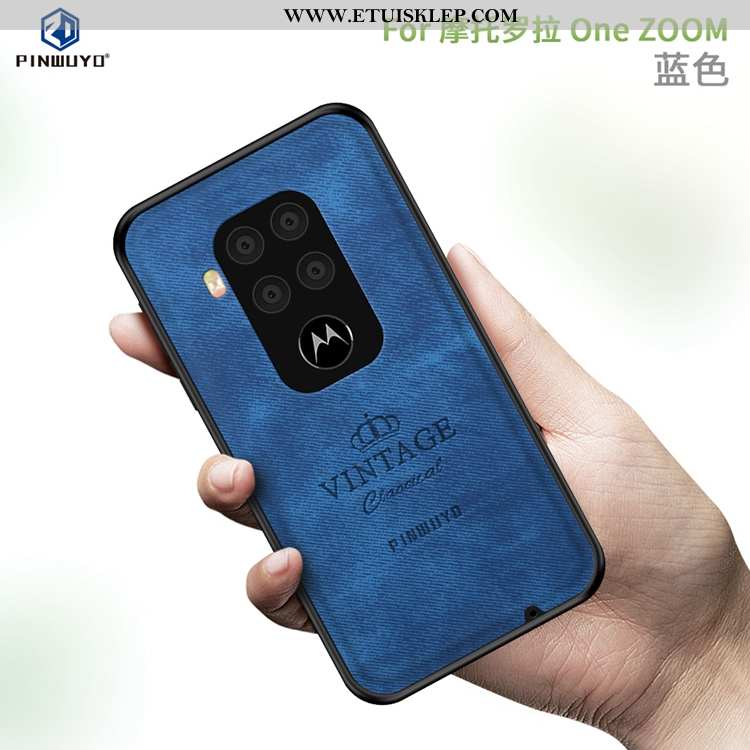 Futerał Motorola One Zoom Cienkie Super Wysoki Koniec Płótno Czarny Oferta