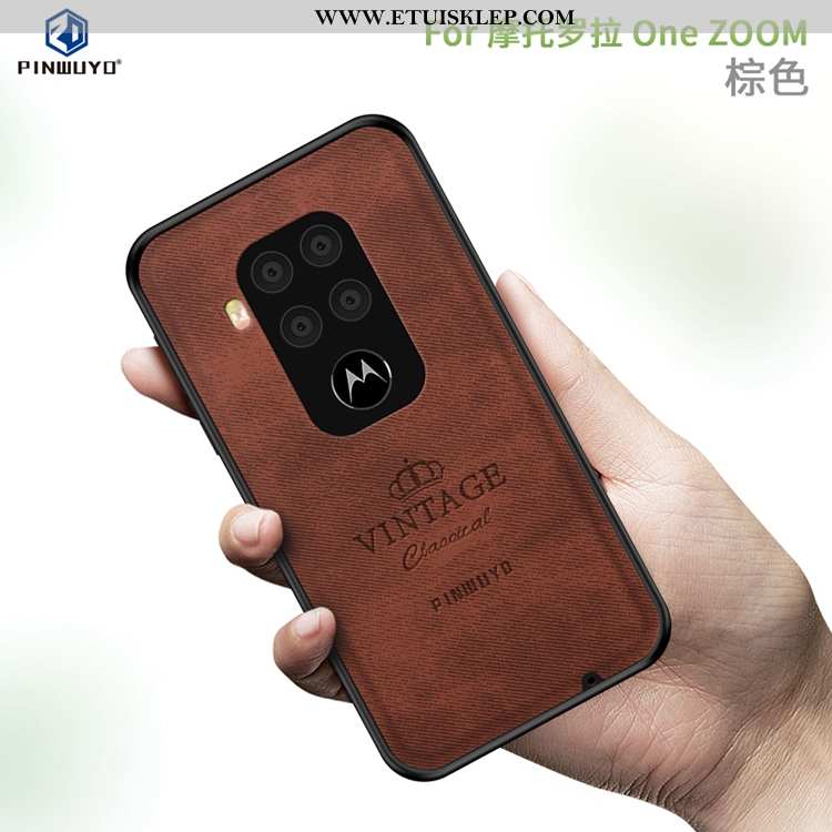 Futerał Motorola One Zoom Cienkie Super Wysoki Koniec Płótno Czarny Oferta