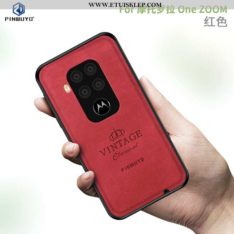 Futerał Motorola One Zoom Cienkie Super Wysoki Koniec Płótno Czarny Oferta