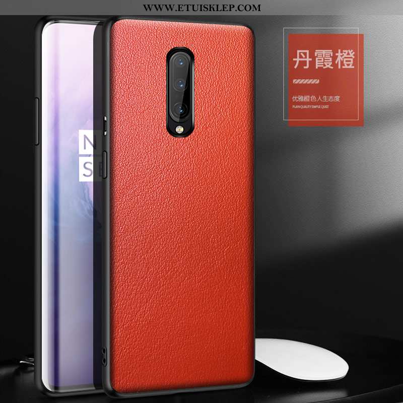 Futerał Oneplus 7 Pro Trendy All Inclusive Osobowość Skórzane Etui Telefon Komórkowy Czerwony Górna 