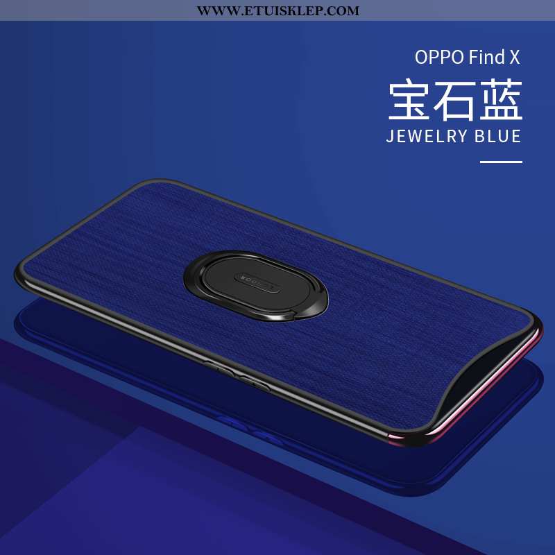 Futerał Oppo Find X Ochraniacz Telefon Komórkowy Etui Wspornik Biznes Ciemno Niebieski Na Sprzedaż