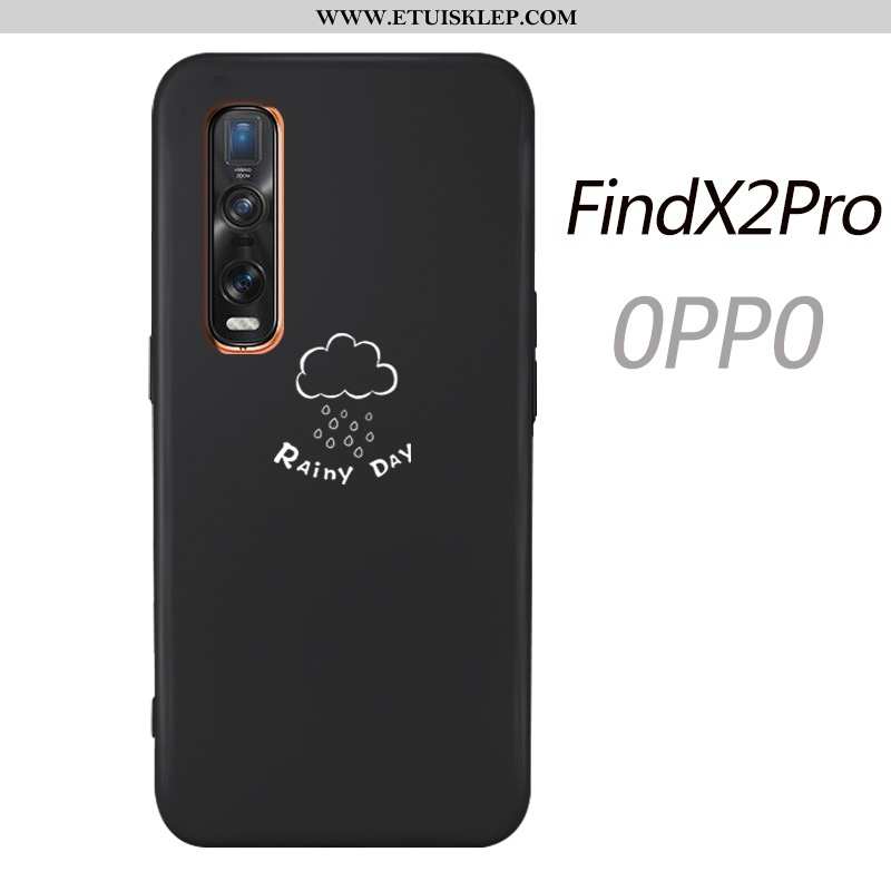 Futerał Oppo Find X2 Pro Silikonowe Zakochani Proste Czarny Anti-fall Telefon Komórkowy All Inclusiv