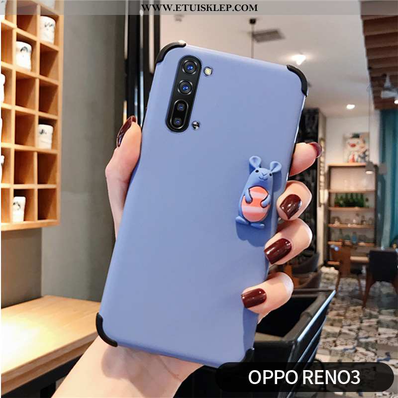 Futerał Oppo Reno 3 Kreskówka Osobowość Telefon Komórkowy Anti-fall Niebieski Nowy Tanie