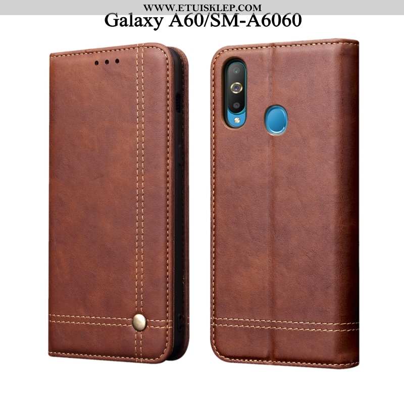 Futerał Samsung Galaxy A60 Skórzane Etui Anti-fall Ochraniacz Pokrowce Gwiazda Czarny Tanie