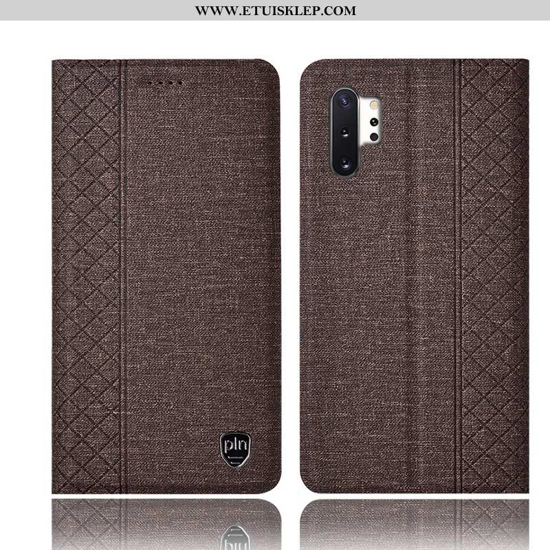 Futerał Samsung Galaxy Note 10+ Skórzane Etui Gwiazda Szary Bawełna I Len Telefon Komórkowy All Incl
