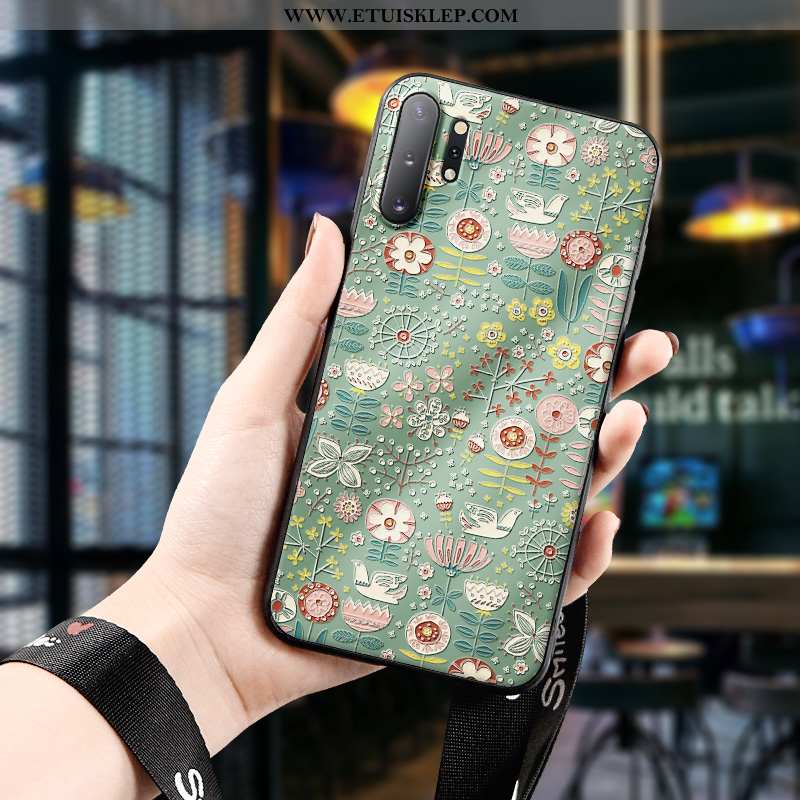 Futerał Samsung Galaxy Note 10+ Trendy Cienkie Nubuku Etui Zakochani Zielony Relief Na Sprzedaż