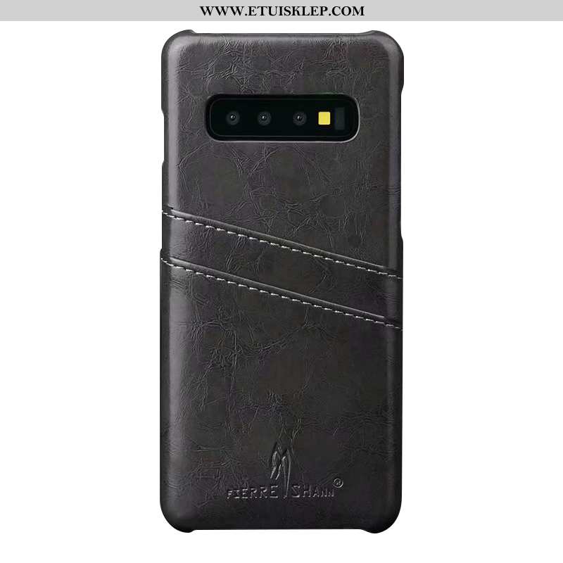 Futerał Samsung Galaxy S10+ Trendy Skóra Telefon Komórkowy Czarny Proste Gwiazda Sklep