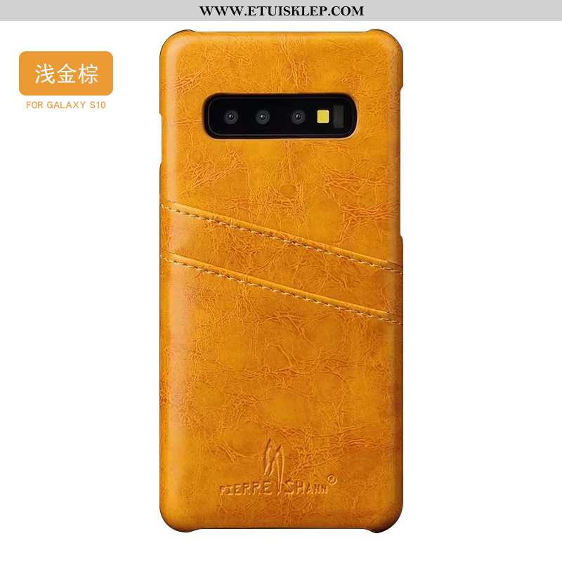 Futerał Samsung Galaxy S10+ Trendy Skóra Telefon Komórkowy Czarny Proste Gwiazda Sklep