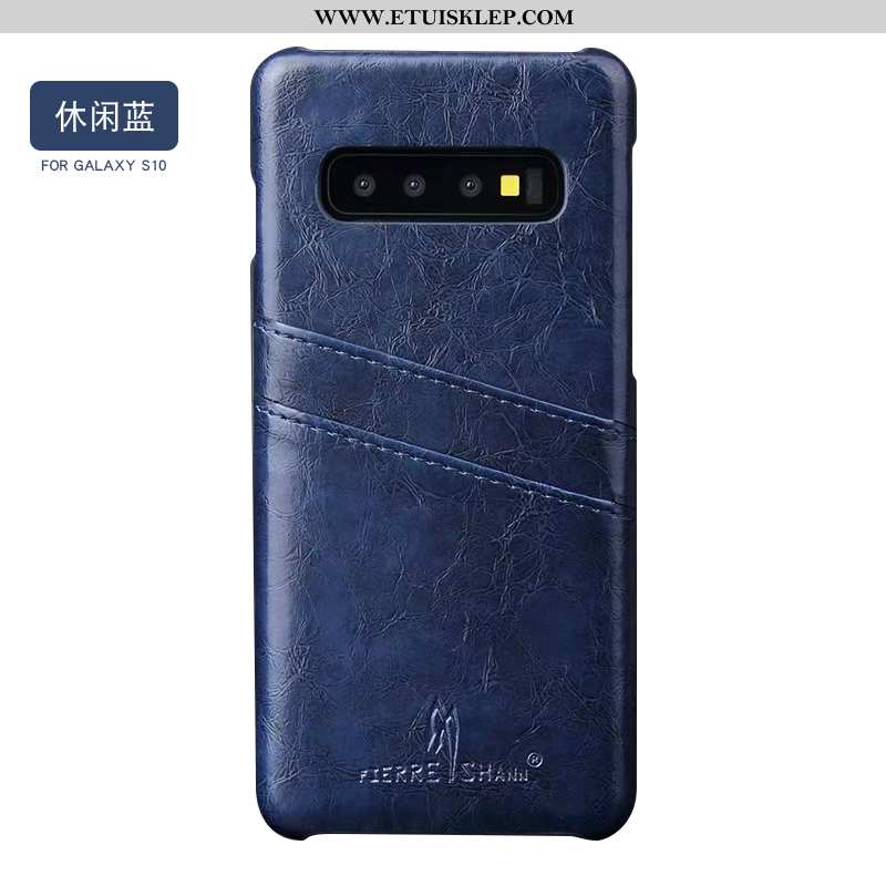 Futerał Samsung Galaxy S10+ Trendy Skóra Telefon Komórkowy Czarny Proste Gwiazda Sklep