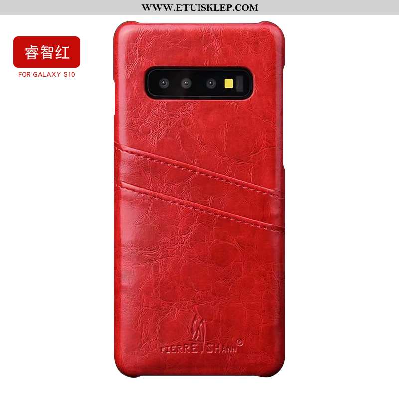 Futerał Samsung Galaxy S10+ Trendy Skóra Telefon Komórkowy Czarny Proste Gwiazda Sklep