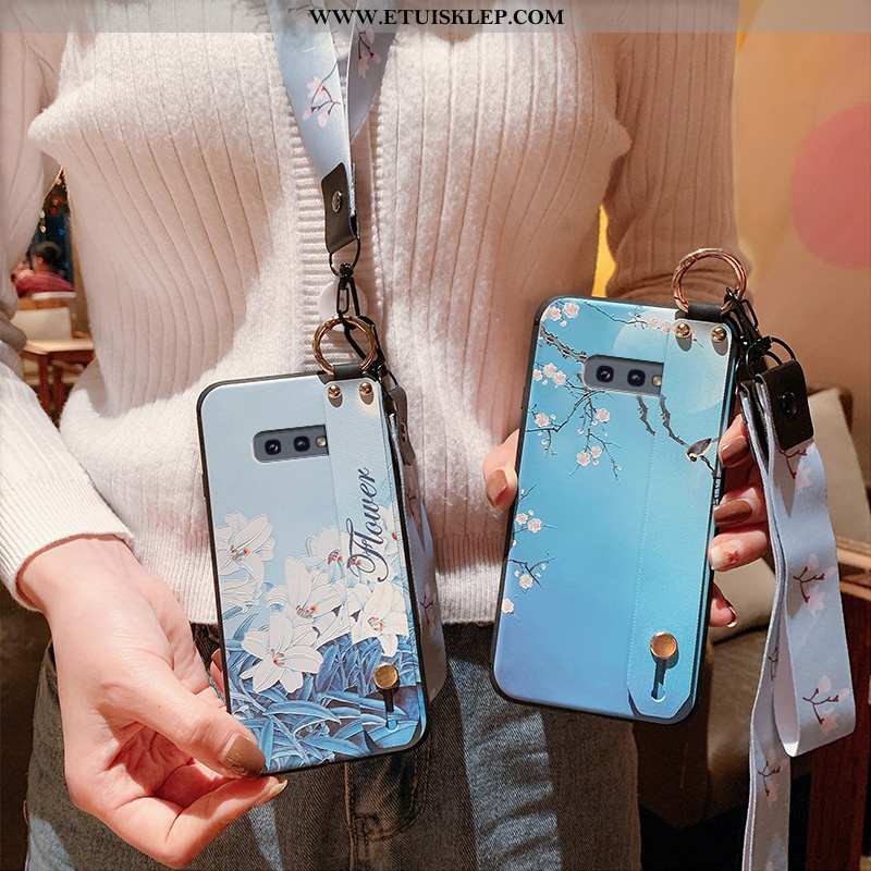 Futerał Samsung Galaxy S10e Ochraniacz Etui Wzór Relief Anti-fall Chiński Styl Niebieski Tanie