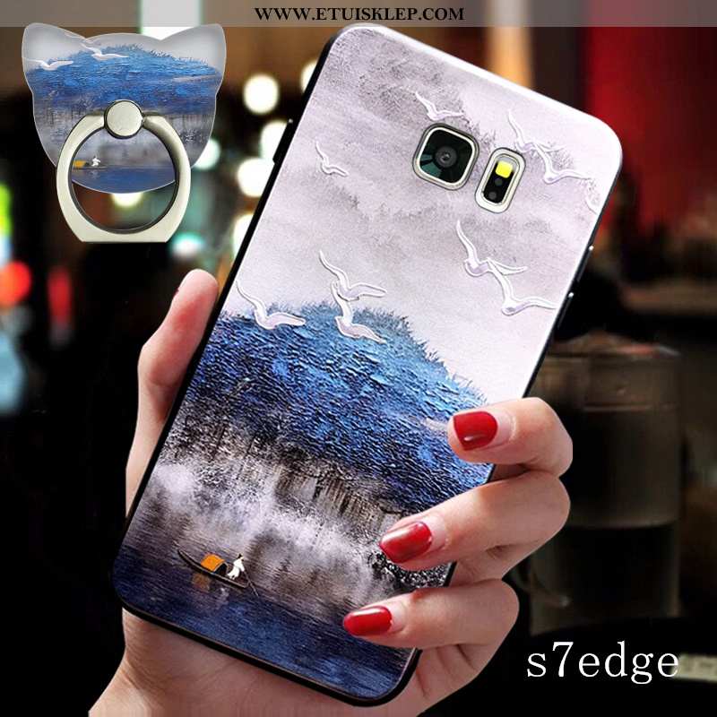 Futerał Samsung Galaxy S7 Edge Silikonowe Wspornik All Inclusive Ring Etui Niebieski Online