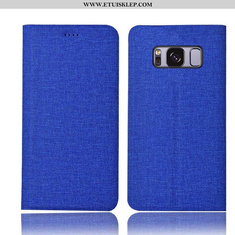 Futerał Samsung Galaxy S8+ Skórzane Etui Niebieski Pokrowce Bawełna I Len Gwiazda Telefon Komórkowy 