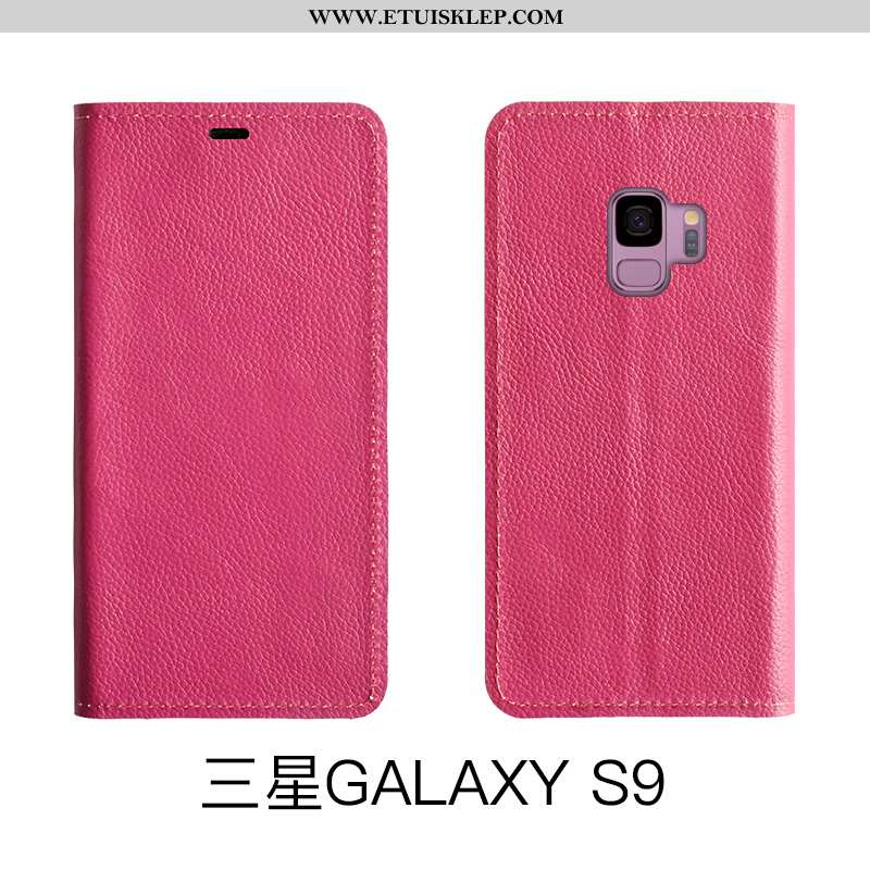Futerał Samsung Galaxy S9 Ochraniacz Skóra Niebieski Telefon Komórkowy Prawdziwa Skóra Etui Bydło Na