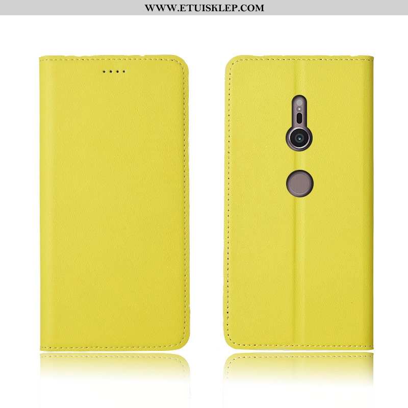 Futerał Sony Xperia Xz3 Ochraniacz Żółty Klapa Silikonowe Anti-fall All Inclusive Prawdziwa Skóra Sk