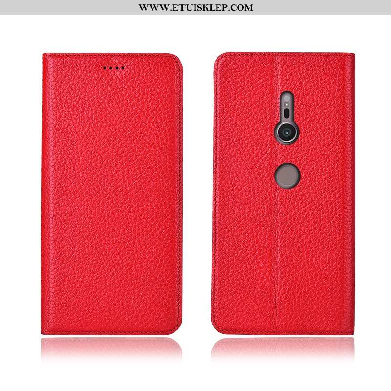 Futerał Sony Xperia Xz3 Prawdziwa Skóra Telefon Komórkowy Litchi Czarny Skórzane Etui Ochraniacz Kla