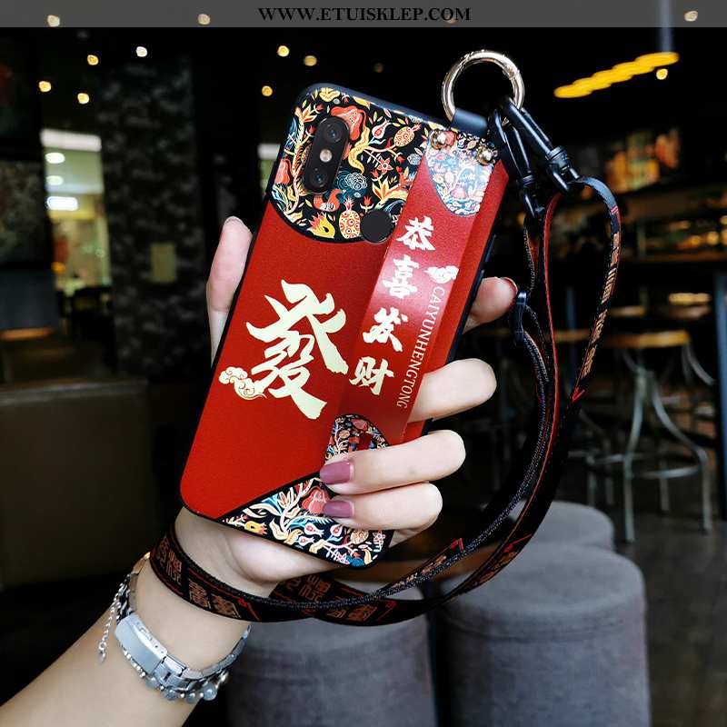 Futerał Xiaomi Mi 8 Pro Wiszące Ozdoby Vintage Czerwony All Inclusive Wzór Etui Silikonowe Tanie